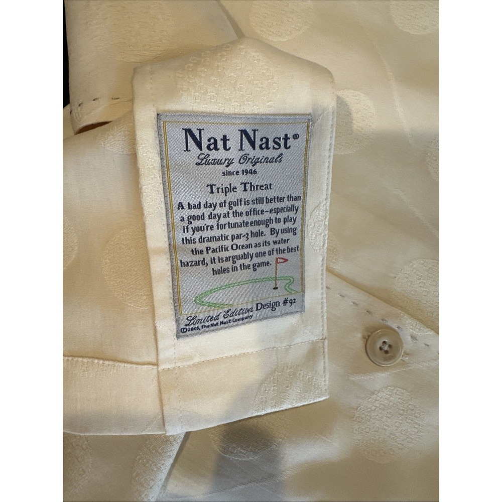 Nat Nast 100% Silk Limited Edition "Triple Threat" Golf Short Sleeve Silk M - Picture 6 of 6